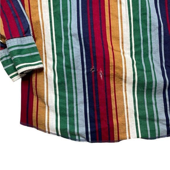 Vintage Panhandle Slim Red and Green Casual Button Down Shirt Size Large - Picture 9 of 10